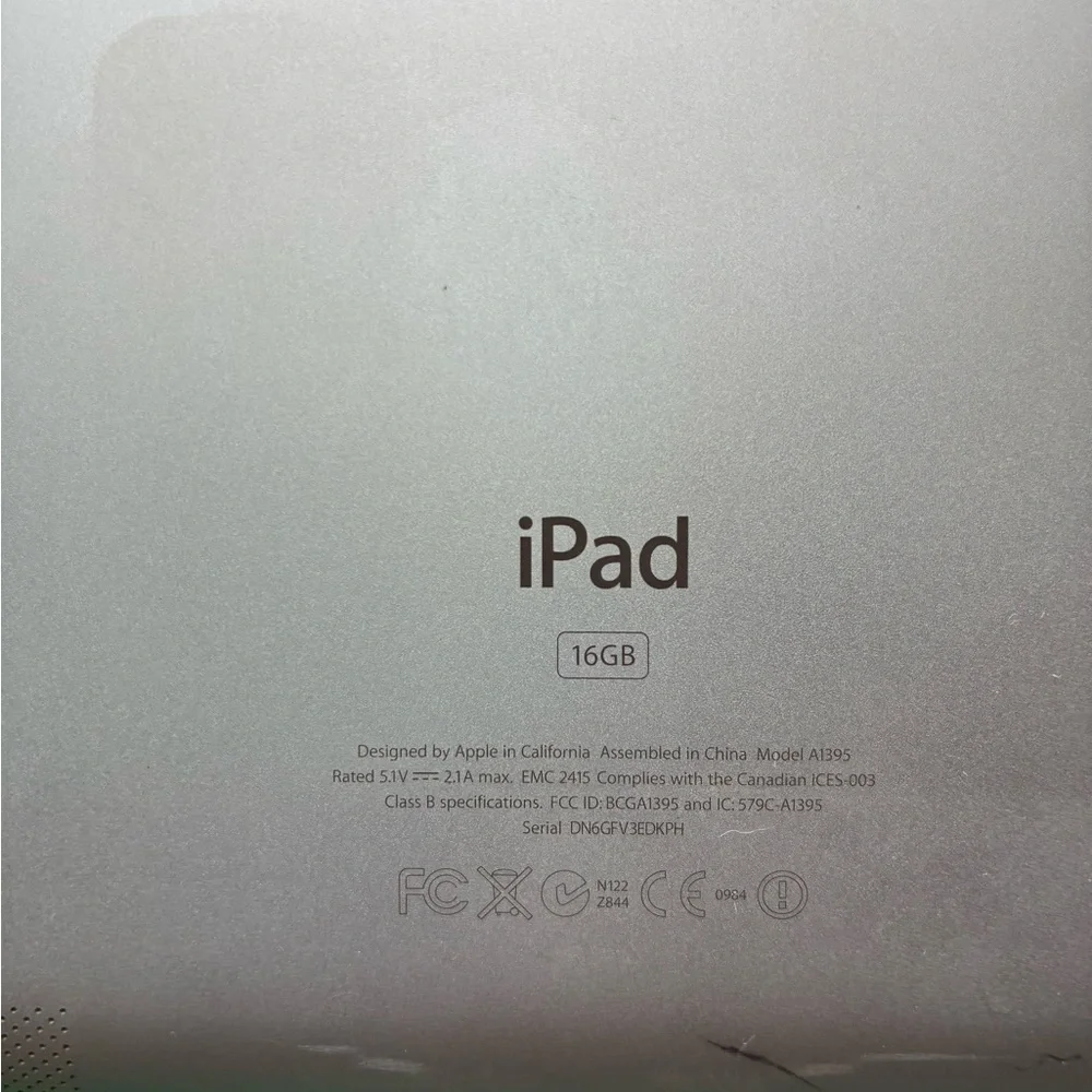 Apple iPad 2, 16G with Silver Finish.